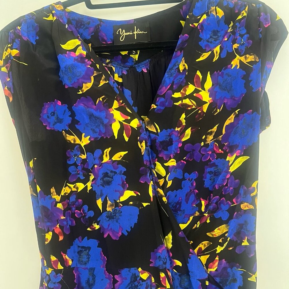 Yumi Kim Purple Yellow Floral Maxi Wrap Dress (Size Small)